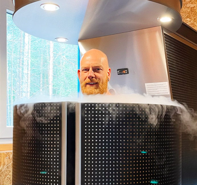 Michael Kalliske in der Kryosauna